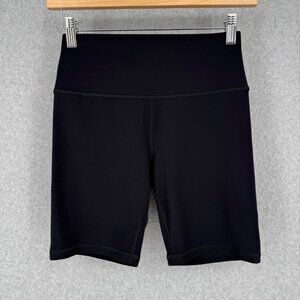 Athleta Womens Transcend 7" Bike Short Size M Black Yoga Pilates Running Gym EUC